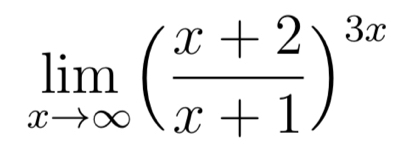 limlimits _xto ∈fty ( (x+2)/x+1 )^3x