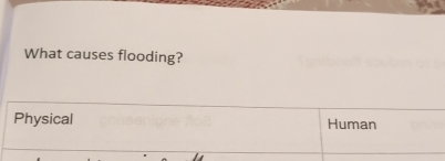 What causes flooding?
Physical Human