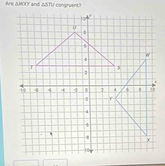 Are △ WXY and △ STU congruent?