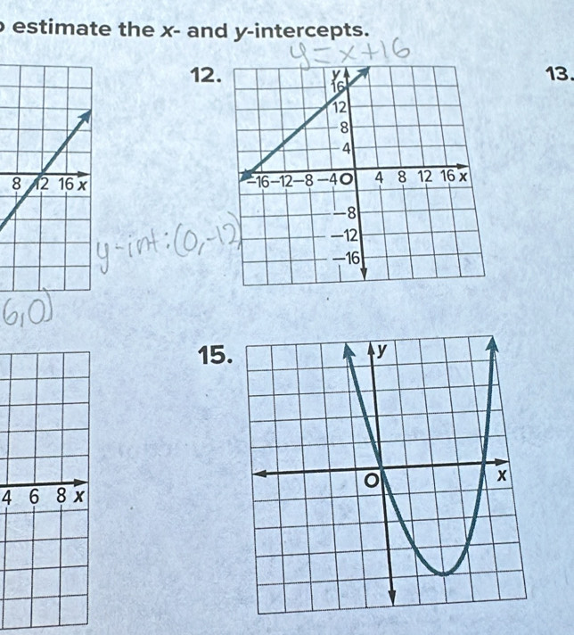 estimate the x - and y-intercepts.
1213.

15
4