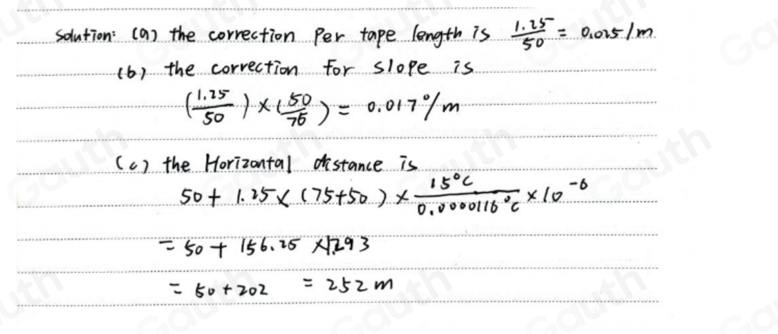 Solved: A civil engineer used a 30-m tape in measuring an inclined ...