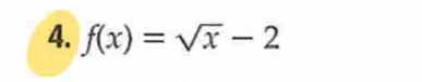 f(x)=sqrt(x)-2