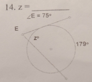 z= _
∠ E=75°