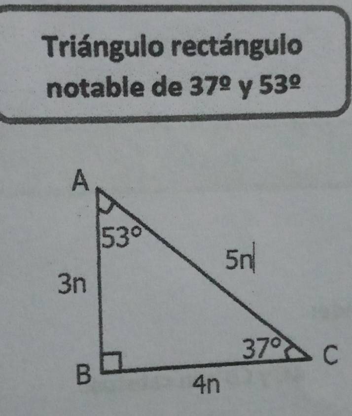 Resuelto:Triángulo rectángulo notable de 37^(_ circ) y 53°