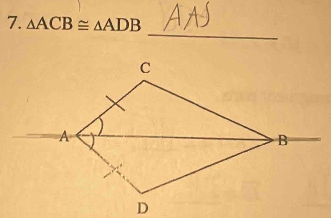 △ ACB≌ △ ADB
_