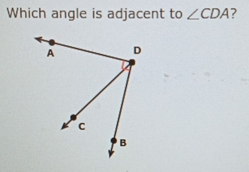 Which angle is adjacent to ∠ CDA 7