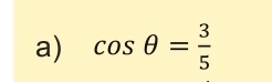 cos θ = 3/5 