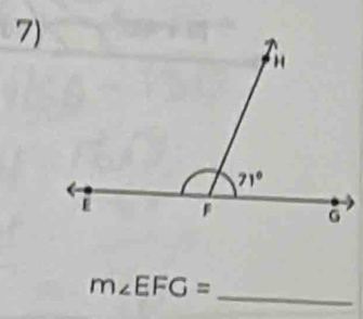 m∠ EFG=
_