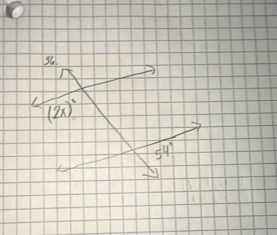 (2x)^2
54°