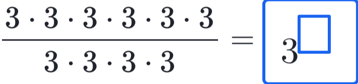  3· 3· 3· 3· 3· 3/3· 3· 3· 3 =3^(□)
□