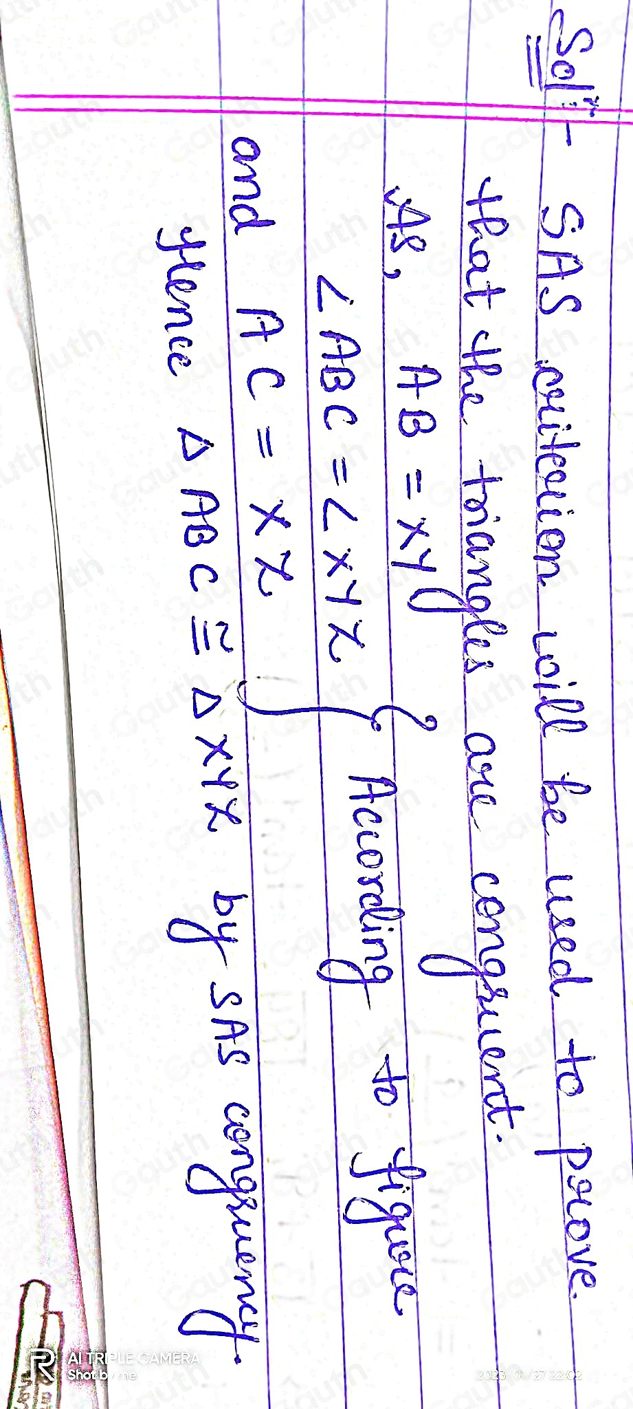 Solved: Determine which postulate or theorem (criterion) can be used to ...