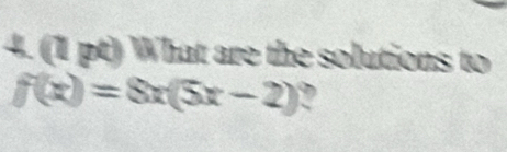 What are the solutions to
f(x)=8x(5x-2)