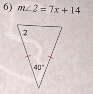 m∠ 2=7x+14