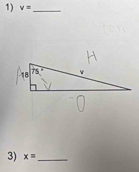 v= _
3) x= _