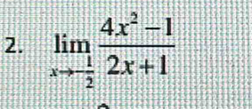 limlimits _xto  1/2  (4x^2-1)/2x+1 