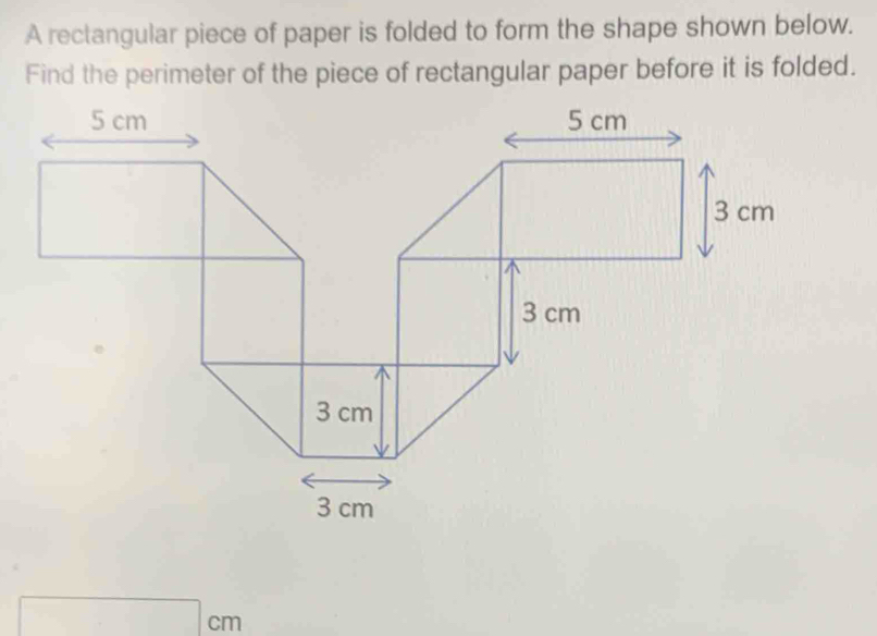 Solved: A rectangular piece of paper is folded to form the shape shown ...