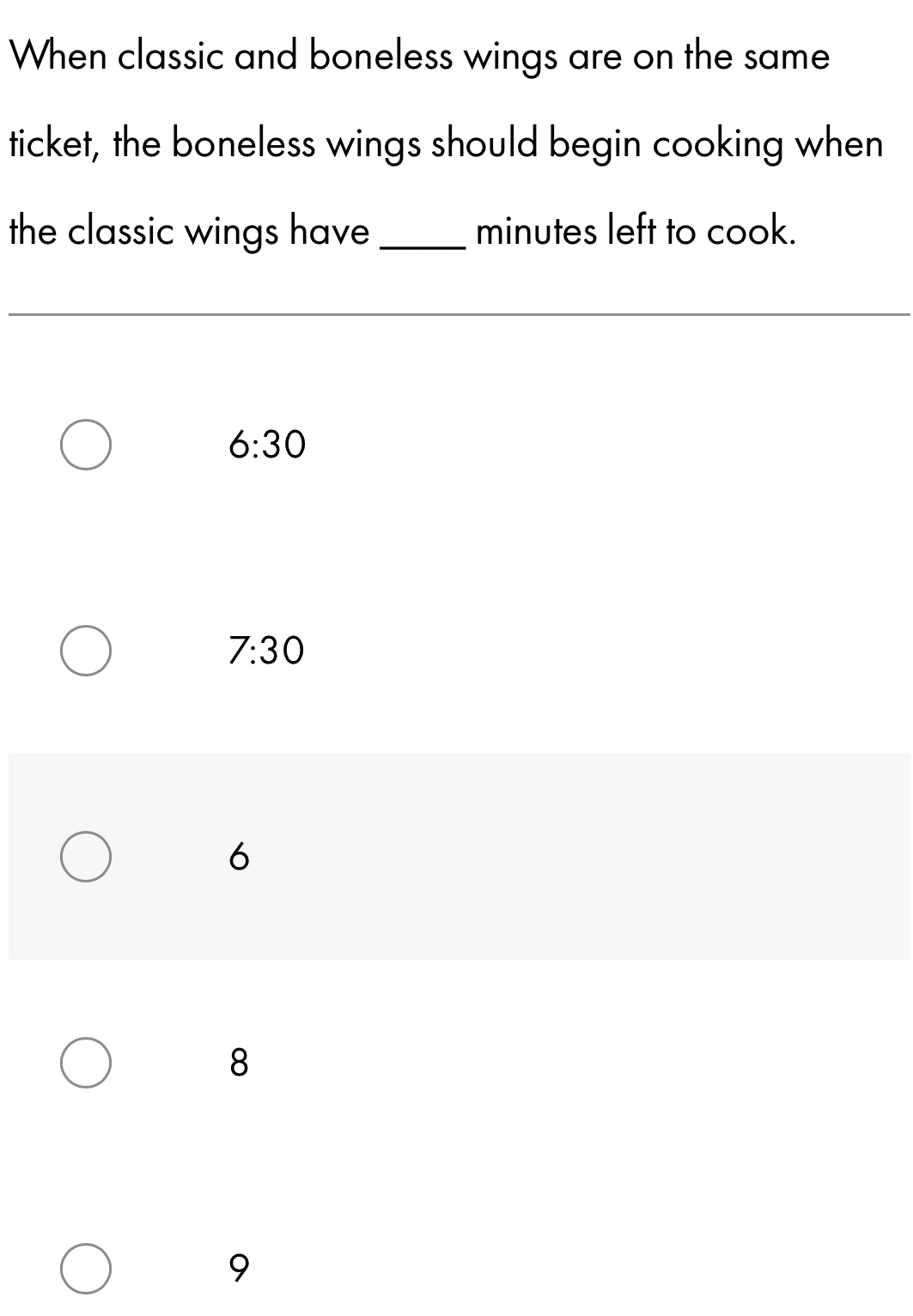 Solved: When classic and boneless wings are on the same ticket, the ...