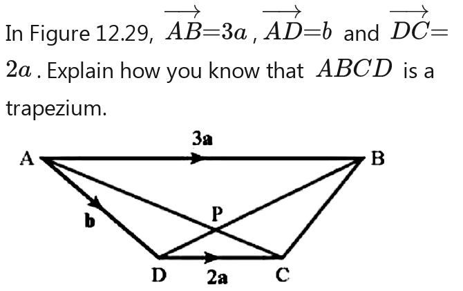 Solved: In Figure 12.29, AB=3a, AD=b and DC=DC=DC=DC 2a . Explain how ...