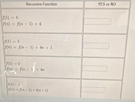 Recursive Function YES or NO