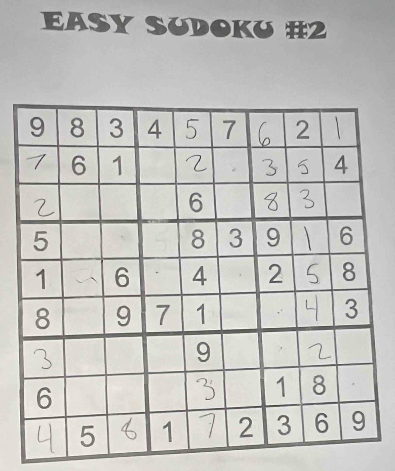 EASY SUDOKU #2