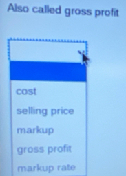 Also called gross profit 
markup rate