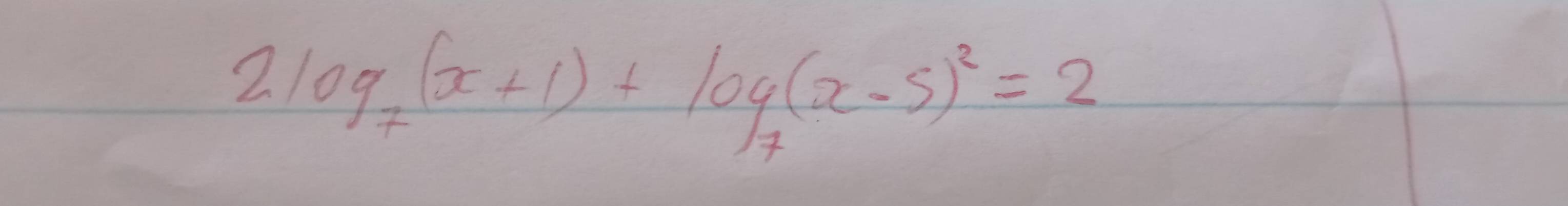 2log _7(x+1)+log _7(x-5)^2=2