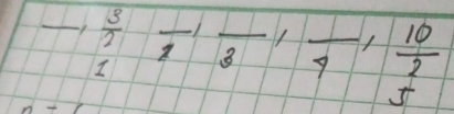  3/2 , frac 2, frac 3, frac 4,  10/2 