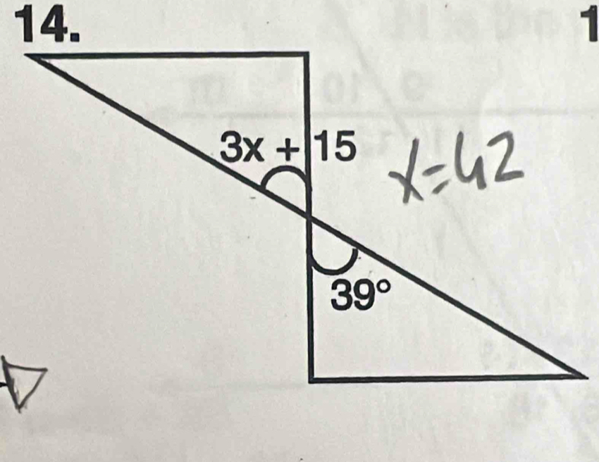 1
3x+15
39°