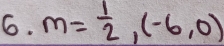 m= 1/2 ,(-6,0)