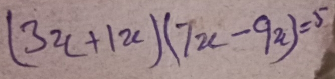 (3x+1x)(7x-9x)=5