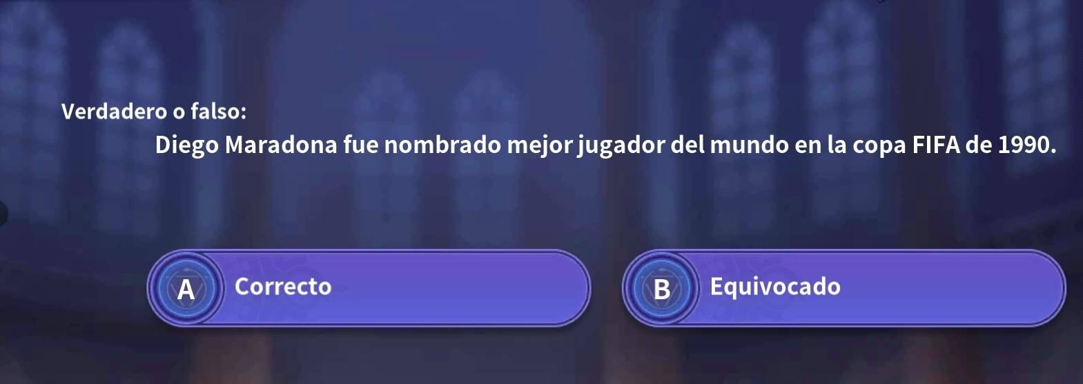 Verdadero o falso:
Diego Maradona fue nombrado mejor jugador del mundo en la copa FIFA de 1990.
Correcto Equivocado