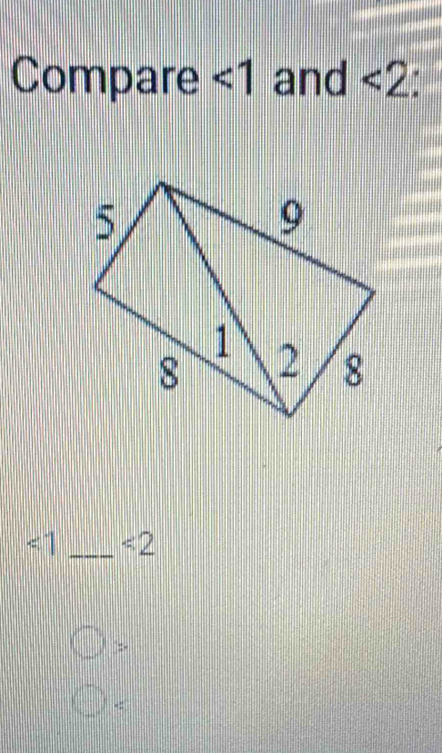 Compare <1</tex> and <2</tex>
< 1</tex> _-:2
□= -
-: