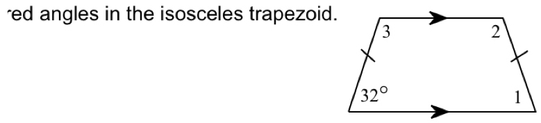 red angles in the isosceles trapezoid.