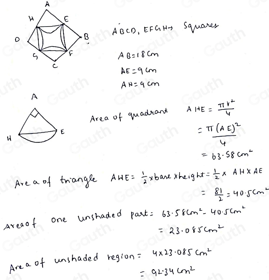Telah dijawab:The figure below is made up of two squares and four ...