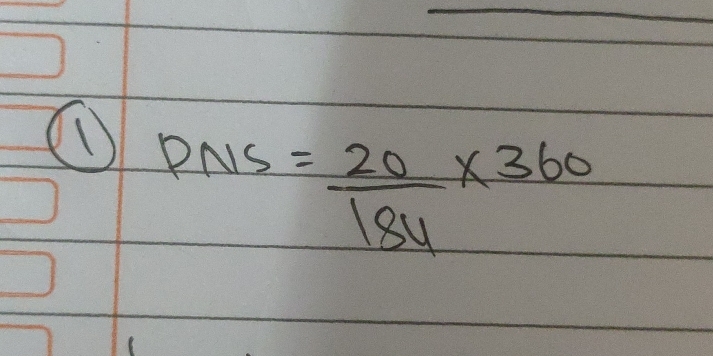 1 PNS= 20/184 * 360