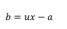 b=ux-a