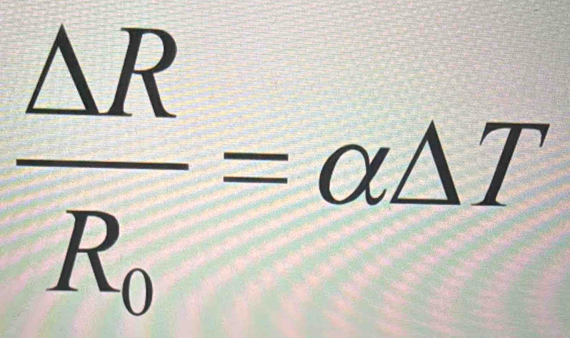 frac △ RR_0=alpha △ T