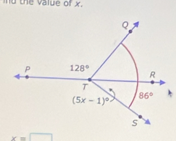 ind the value of x.
x=□