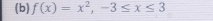 f(x)=x^2, -3≤ x≤ 3