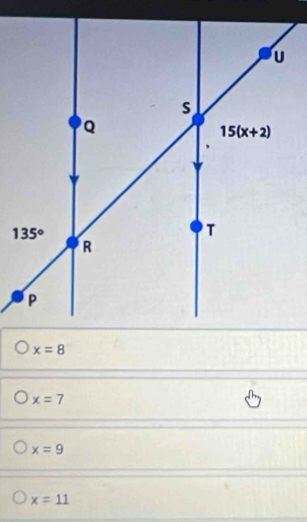 x=8
x=7
x=9
x=11