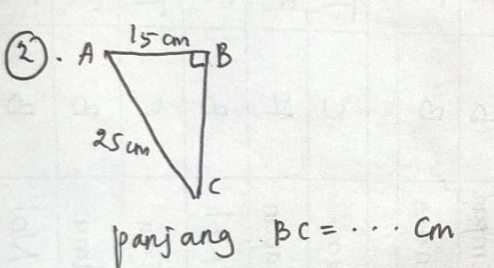 2). A 
panjang BC=·s cm