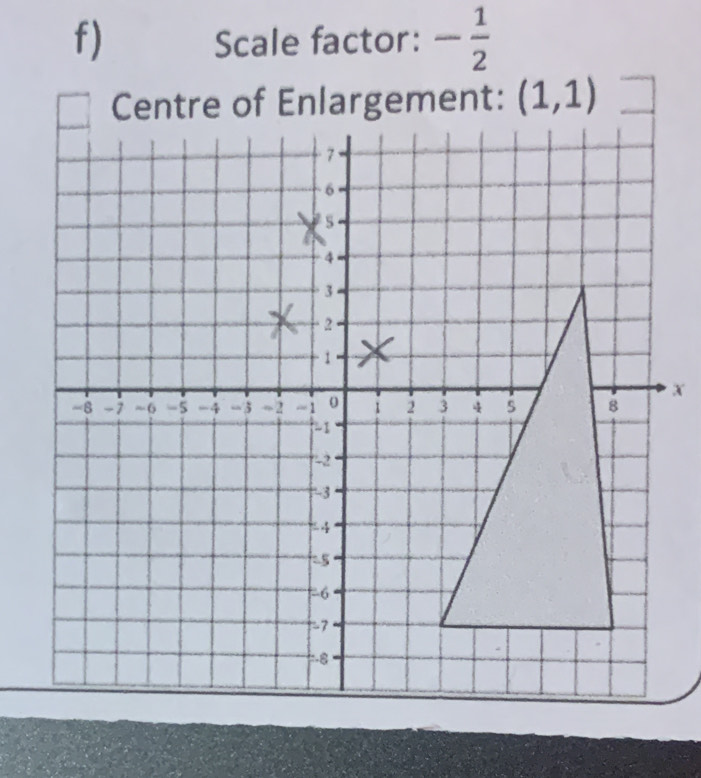 Scale factor: - 1/2 
(1,1)