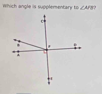 Which angle is supplementary to ∠ AFB 2