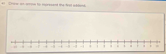 Draw an arrow to represent the first addend.