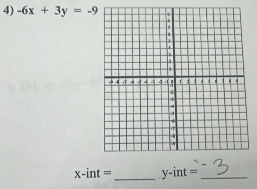 -6x+3y=-9
x-int= _y-int =_