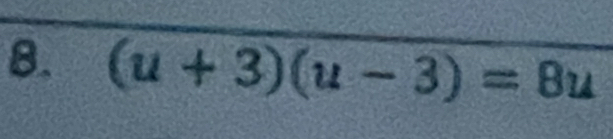 (u+3)(u-3)=8u