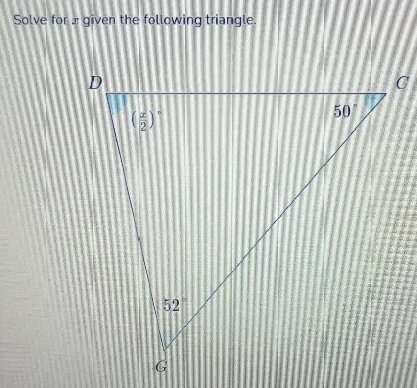 Solve for ± given the following triangle.