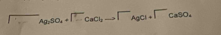 x_-x □ Ag₂SO₄+CaCl₂→「AgCl+CaSO₄