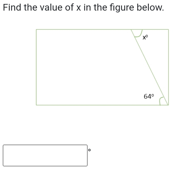 Find the value of x in the figure below.
^