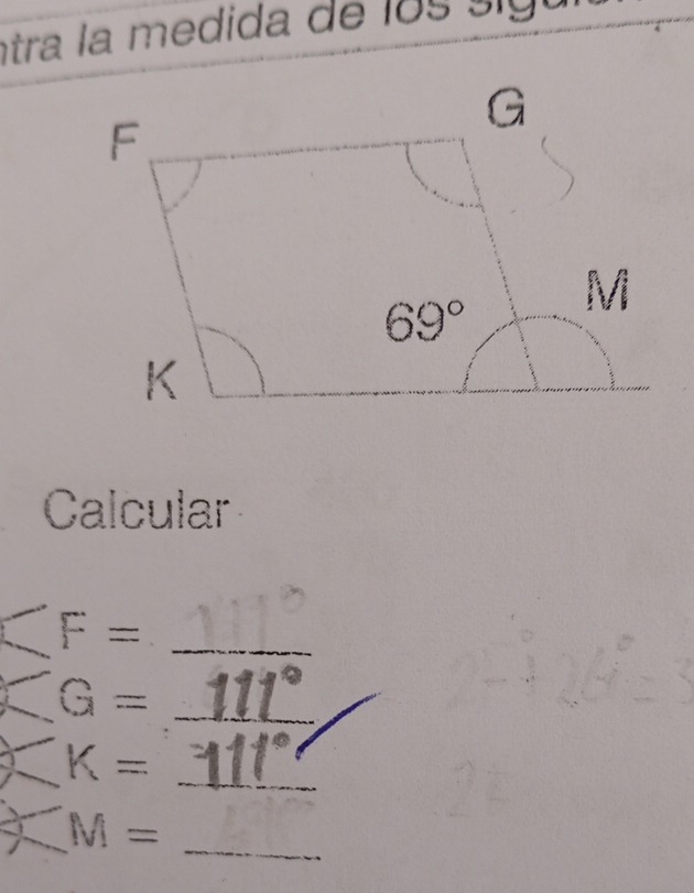 ntra la medida de los sig u
Calcular
_ F=
_ G=
K= _
_ M=